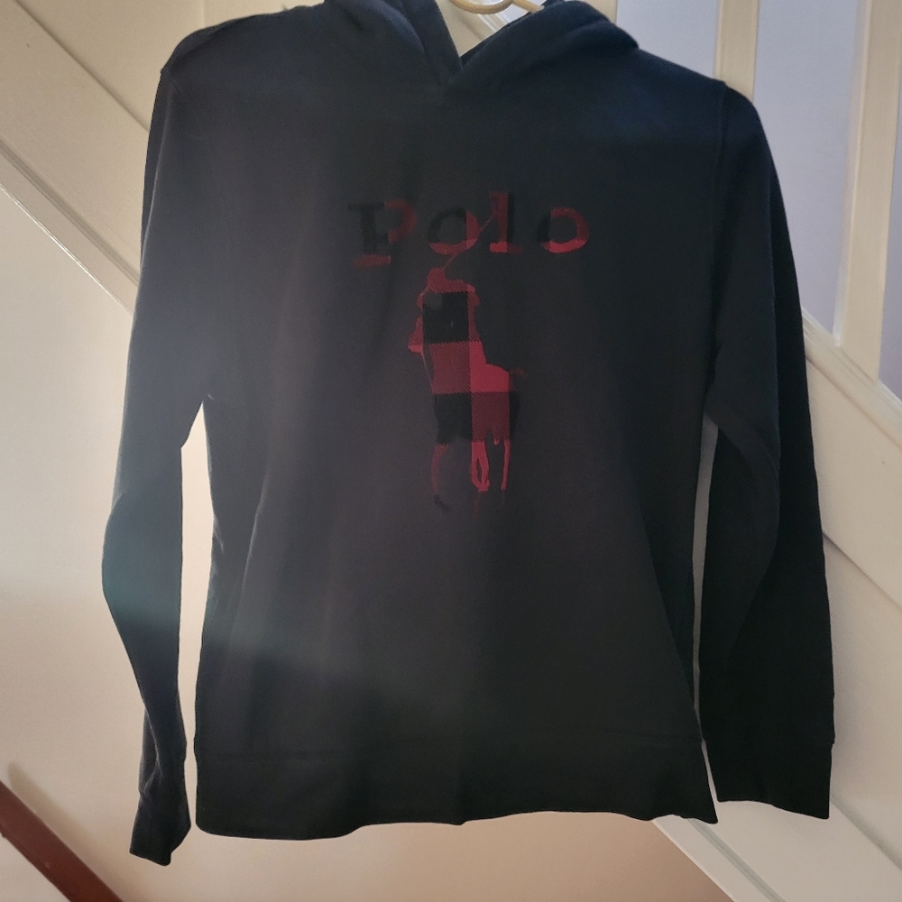EUC Polo by Ralph Lauren Black and Red Hoodie Sweater